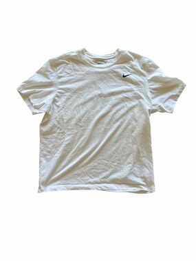 Nike Dri-FIT The Nike Tee White Athletic T-Shirt Men’s Large Swoosh Logo